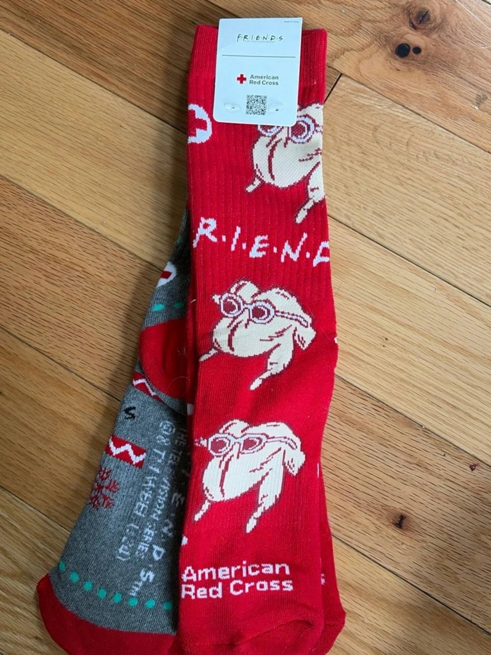 x Friends Red Graphic Crew Socks